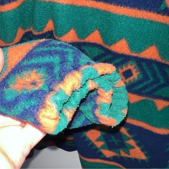 Laundromat Vintage 90’s Aztec Poly Fleece Hooded Pullover Size Large - Picture 3 of 9